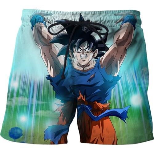 Goku Anime 3D Printed Summer Island Vacation Board Shorts Beach Shorts Men Baggy Casual Loose Comfortable Running sport Shorts