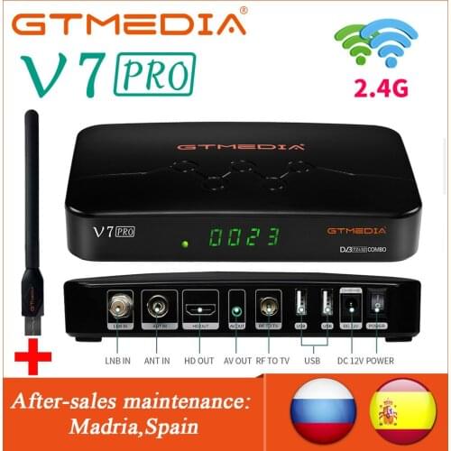 GTMedia V7 Pro Satellite TV Receiver with usb WiFi H.265 DVB-S/S2/S2X/T/T2 Upgrade V7 Plus V7 S2x Support Multi-T2MI Decoder