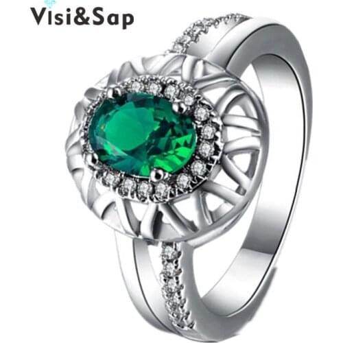 Eleple Vintage Ring Retro Green Oval Stone jewelry Euramerica Rings For women Wedding bands engagement bague Bijoux VSR238