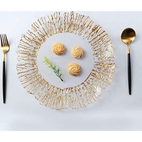 High-quality Glass Tableware Dinner Plate Consumer and Commercial Glass Plate Bark Plate Japanese Creative Fruit Plate