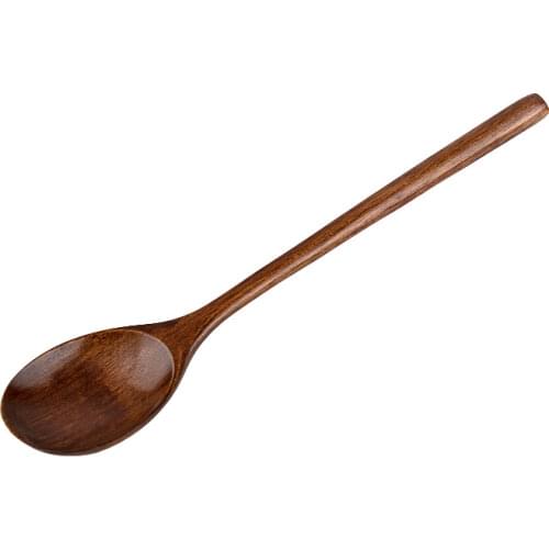 Japanese small curved spoon soup spoon honey spoon cooking spoon 18cm wave wooden spoon
