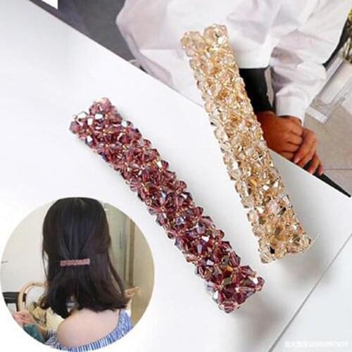 Hot Sale 7 Colors Korean Crystal Pearl Elegant Women Barrettes Hair Clip Hairgrips Hairpin Girls Hair Accessories Dropshipping