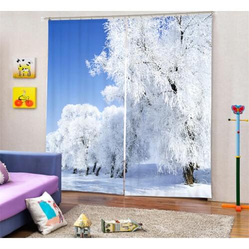 Winter Autumn scenery Luxury Blackout 3D Curtains For Living room Bedding room Office Drapes Cotinas para sala