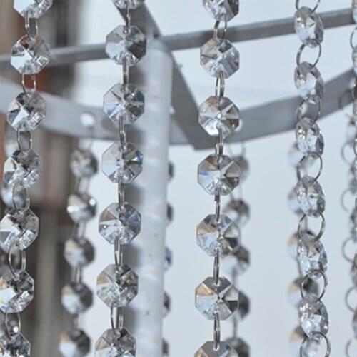 1 Meter/Lot Octagon Beads Crystal Clear Color Chromium Rings In Christmas Party& Door Curtain Decor Accessory Festive & Party