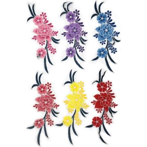 10pc/lot 6colors Sewing flower Embroidered Lace Neckline Neck Collar applique Trim Clothes lace Applique DIY Craft Accessories