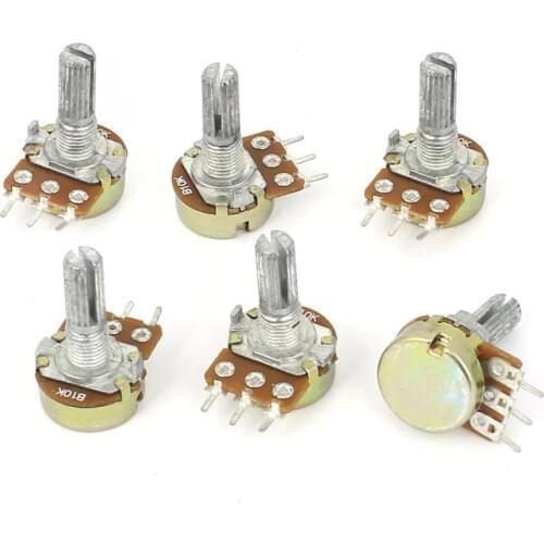 10Pcs/Lot WH148 B10K 15mm Linear Potentiometer Pot Single Joint 1K 2K 5K 10K 20K 50K 100K 250K 500K 1M 500 Ohm for Arduino Kit