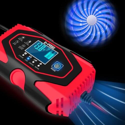 12v 24v 6A Automatic Car Battery Charger Intelligent Fast Power Charging Wet Dry Lead Acid Boat Truck Battery Repair 7 Stage