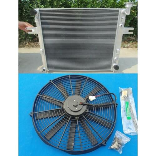 2 ROW RACING ALUMINUM RADIATOR+FAN FOR JEEP GRAND CHEROKEE 4.7 V8 1999-2005 2000 99 00 01 02 03 04 05 MT/AT