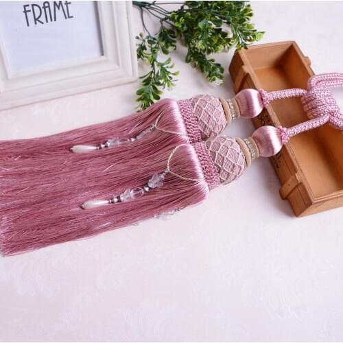 2pcs/lot Home Decoration Window Curtain Accessories Hanging Belt Two Ball Pearl Cortina Strap Tassel Tieback Buckle Aviamento
