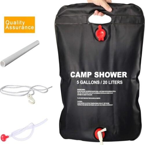 20L PVC Solar Shower Bag Outdoor Hiking Camping BBQ Energy Heated Portable Water Pocket Collapsible Multifunction Tactical Tool