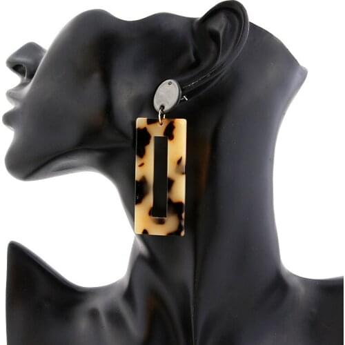 30Pairs/lot Fashion Vintage Acrylic Leopard Dangle Earrings For Women Multicolored Big Geometric Long Drop Earring