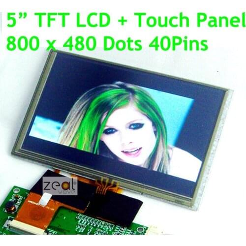 5" inch 800x480 Dots TFT Resolution 40Pins LCD Display Module+Touch Screen Panel for MP4,GPS,PSP,Car.MCU,PIC