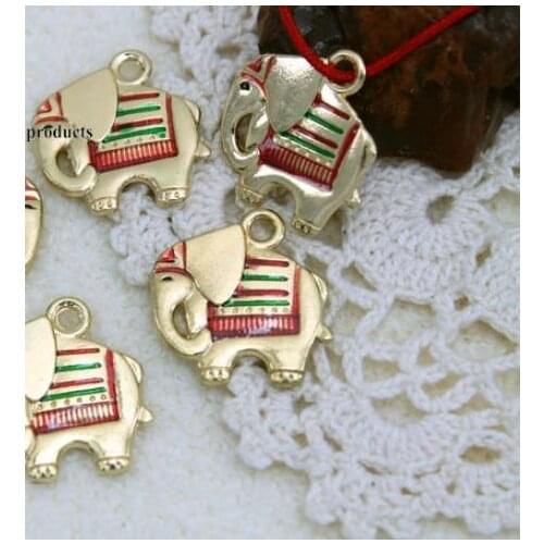 5pcs/lot Tibetan Silver gold ethnic elephant bracelet Pendants Handmade Decorative Metal DIY Jewelry Alloy accessories dg4s