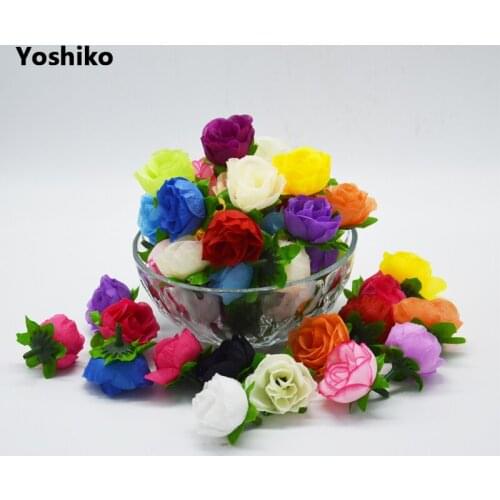 50pcs Artificial flowers 3cm tea rose christmas decorations for home diy accessories wedding decorative flowers wreaths
