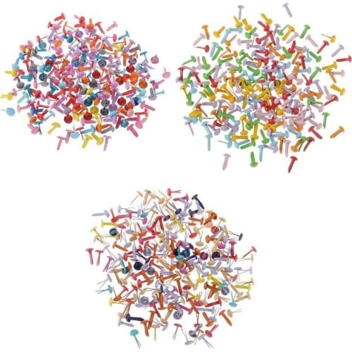 600 Pieces Iron Brads Children DIY Scrapbooking Craft Mini Circular Brads