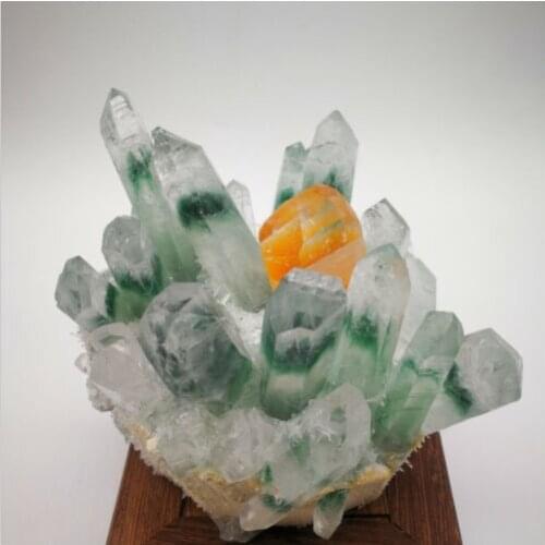 800g Natural Green Ghost Phantom Quartz Crystal Cluster Healing Specimen wedding decoration aquarium