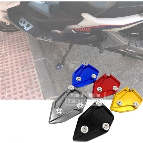Motorcycle Accessories CNC Kickstand Foot Side Stand Extension Pad Support Plate Moto Side Stand Enlarger For BMW C600 SPORT