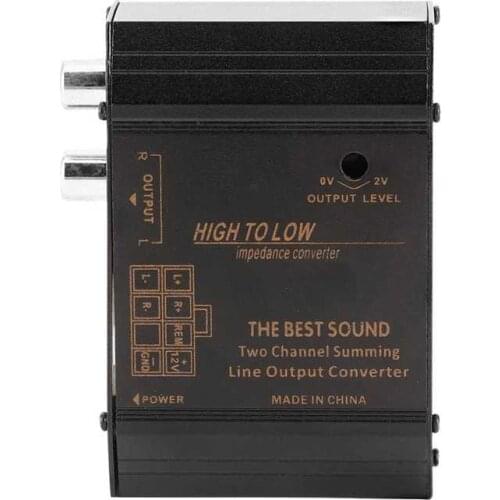 Car Audio Speaker 12V High to Low Level Converter Adapter Connector RCA Port Anti-Interference Electric Car Accessory