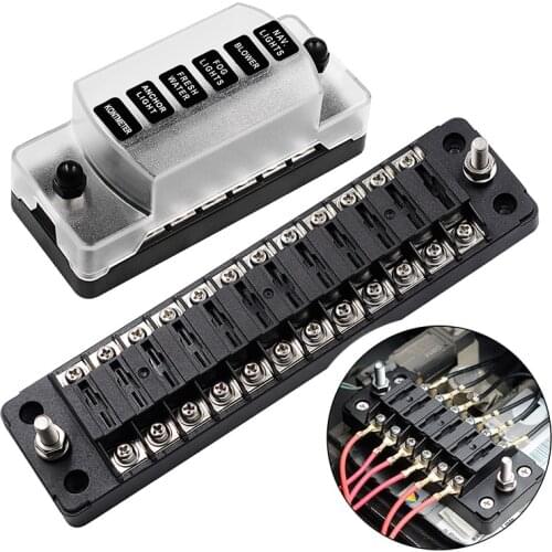 Plastic Cover Fuse Box Holder 6 Ways/12Ways 12V 24V Fuses For Cars RV Volt Box Auto parts Camper Universal Fuse Block