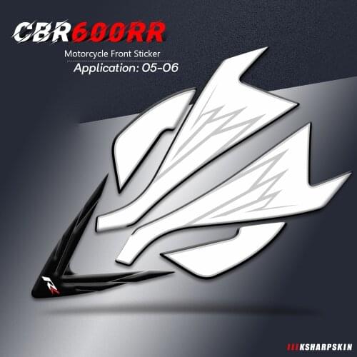 For Motorcycle Front Fairing Motor Number Board 3D Gel Protector pad For Honda CBR600RR RR-5 RR-6 2005 2006 cbr600 rr