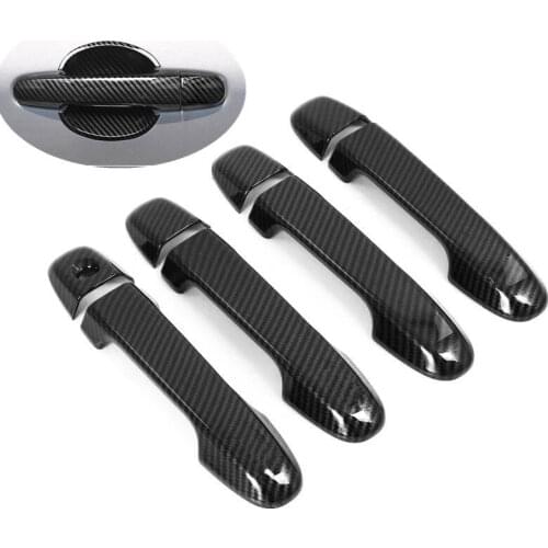 For Toyota Aqua Toyota Prius C 2011- 2017 Chrome Carbon Fiber Car Side Door Handle Cover Trim Sticker Car Accessories