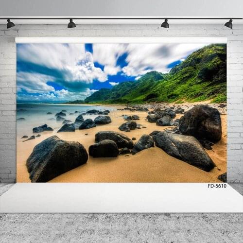 Sand Beach Hills Sea Scenic Photo Backdrop Computer Printed Background for Children Baby Portrait Photoshoot Photography Props