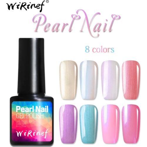 WiRinef 8ml Pearl Nail Gel Polish 8 Colors UV Gel Polish Nail Art Design Sea Shell Pearl Color Gel