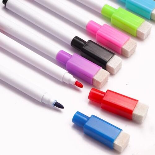 Hot Sale 8 Colors Erasable magnetic White Board Marker Pen Whiteboard Marker Chalk Glass Ceramics Office School Supplies