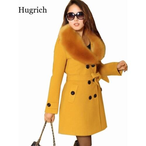 Женские пальто с воротником Hugrich China At AliExpress