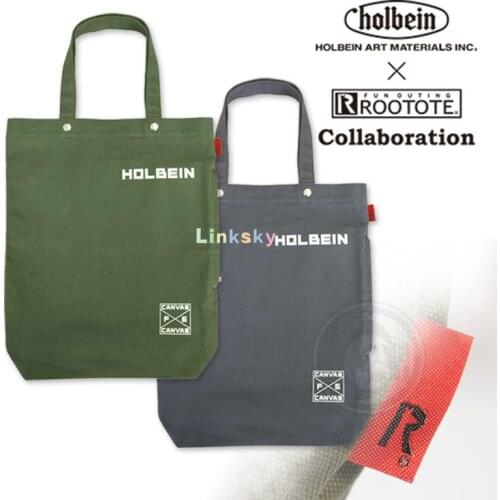 Holbein &ROOTOTE Wear-resistant Canvas Bag,multiple Functional Storage , for sketch book within the size of F6,Paintbrushes