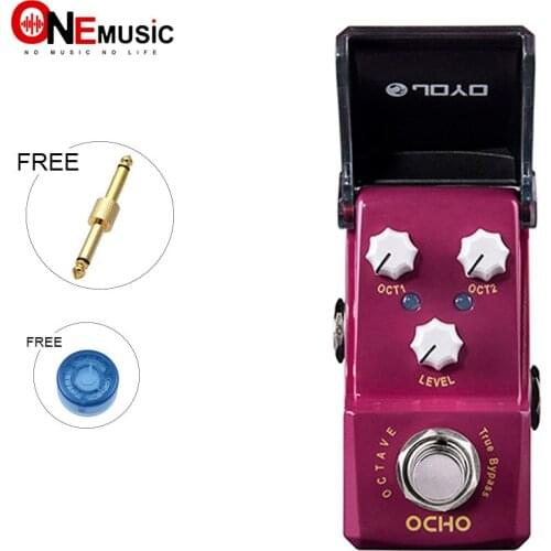 Joyo Ironman JF-330 OCHO Octave Effect Guitar Pedal True Bypass Design Purple With Gold Pedal Connector and Mooer Knob
