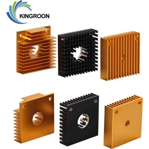 KINGROON 2pcs Gold MK7 MK8 Heat Sink Cooling Fan Radiator Parts 3D Printer Part Aluminum Alloy Golden Heatsink 40*40*11mm