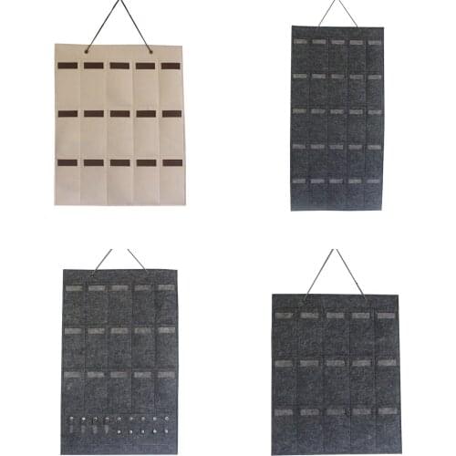 Hot Sale Sunglasses Organizer Hanger Folding 15/25 Slots Felt Wall Mounted Display Stand Storage Pocket High Quality