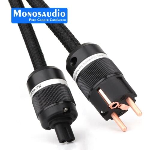 Monosaudio Tsunami Series P903 HiFi Power Cord Schuko Power Cable AC EU Mains Power Figure 8 IEC female plug HIFI Power cable