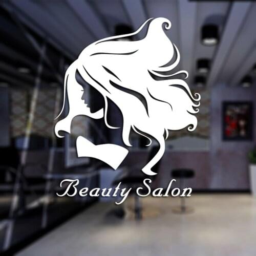 Hair Salon Wall Decal Beauty Salon Sticker Barber Shop Scissor Vinyl Window Decals Decor Mural Hairdresser Glass Sticker