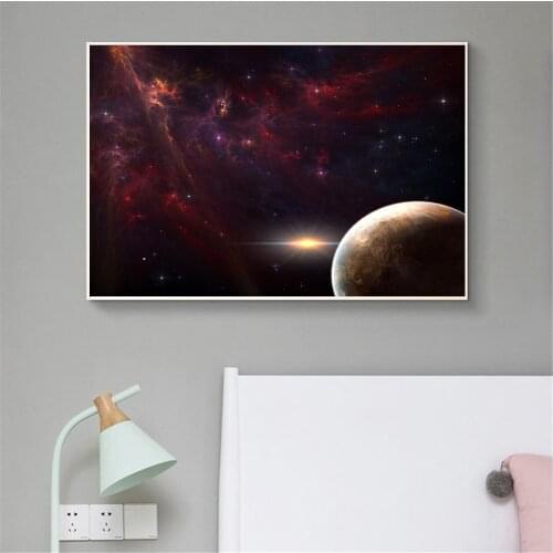 Space Canvas Painting Galaxy Cosmic Nebula Wall Art Poster Planetary Explosion Solar System Planet Poster School Home Decor