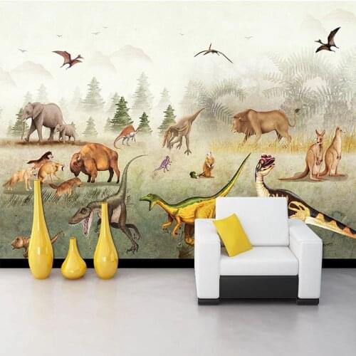 Custom Photo Wall Mural 3D Dinosaur Animal Wallpaper Living Room Childrens Bedroom Background Wall Home Decor Papel De Parede