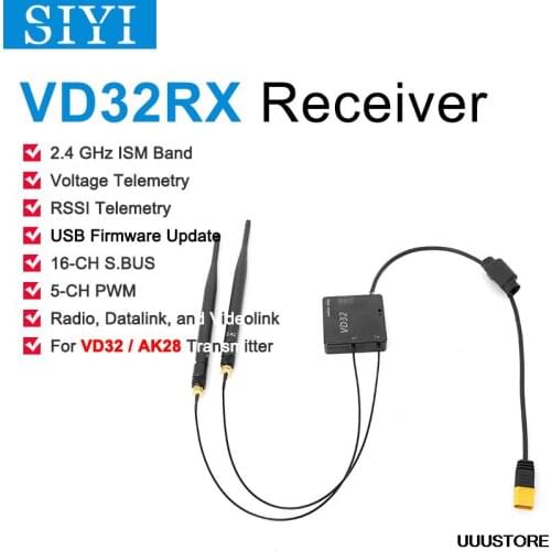SIYI VD32RX Receiver with Datalink Telemetry Image Transmission for VD32 AK28 Transmitter 2.4G ISM Band 5KM Range SBUS PWM PPM