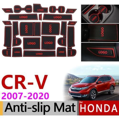 Anti-Slip Rubber Gate Slot Cup Mat for Honda CR-V 2007-2011 2012 2013 2014 2015 2016 2017 2018 2019 CRV CR V Accessories Sticker