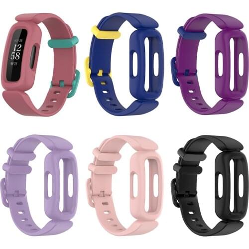 Wrist Strap For Fitbit Ace 3 Kids Smart Watch Band For Fitbit Inspire 2 Classic Bracelet Replacement Soft Silicone Wristband