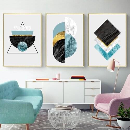 Modern Wall Art Gold Foil Canvas Painting Nordic Decorative Pictures on Wall Living Room Abstract Marble Poster Print