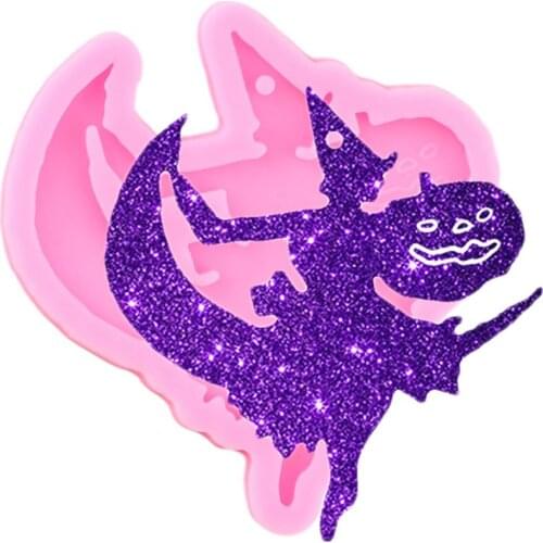 Super Glossy Halloween Witch Silicone Mold DIY Craft Keychain Molds Pendant Clay Resin Mould Jewelry Making Necklace Moulds