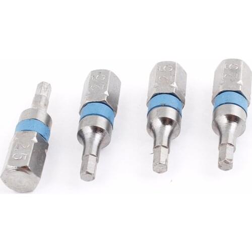 Uxcell Hot Sale 4 Pcs Magnetic 2.5mm H2.5 Hex Head Screwdriver Bit Silver Tone Blue