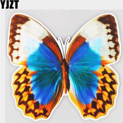 YJZT 15.5×14CM Natural Beauty Butterfly Cartoon Vinyl Decals Fashion Bumper Window Decoration Car Sticker 21A-0220