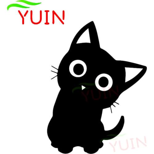 Funny Cute Cartoon Kitten Pet Cat Car Sticker Fashion Decoration PVC Waterproof Sunscreen Decal Black/white/red/laser/silver