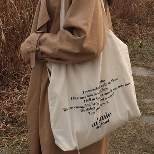 Women Canvas Tote Handbag Female Soft Cloth Shoulder Bags Young Ladies Casual Big Shopping Bag Girls Reusable Folding Bags