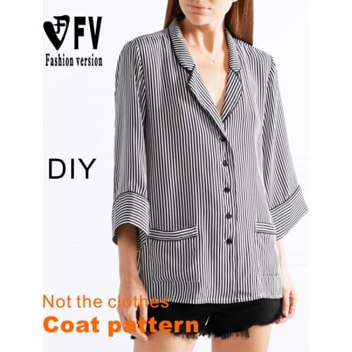 Womens casual spring, summer and autumn coat pattern 1:1 clothing cutting drawing BWT-82