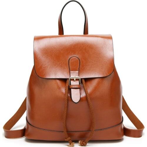Women Backpacks Vintage Female Shoulder Bags Soft Leather Backpack Ladies Travel Back Pack Luxury Bags for Girls Mochila C1290