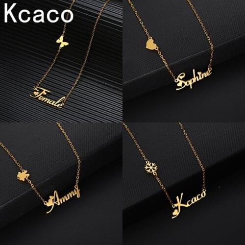 Customized Name Necklaces More kinds Heart Butterfly Pendant Stainless Steel Personalized for Women Choker Necklace Gift