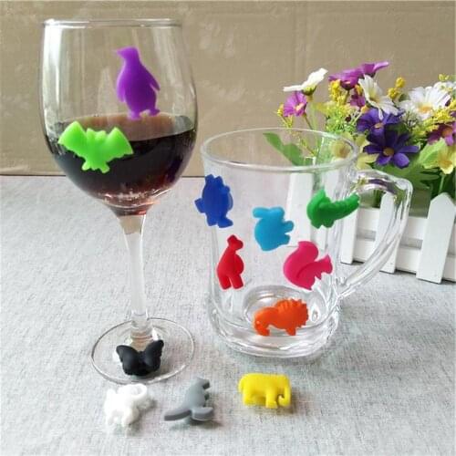 24pcs Silicone Wine Glass Markers Sea Animals And Land Animals Wine Identifier Drinking Cup Sign Label Of Animal Wine Cup